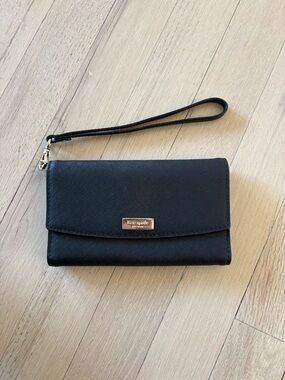kate spade black wristlet wallet